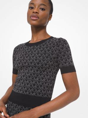 michael michael kors logo jacquard short-sleeve sweater|michael kors sweaters outlet.